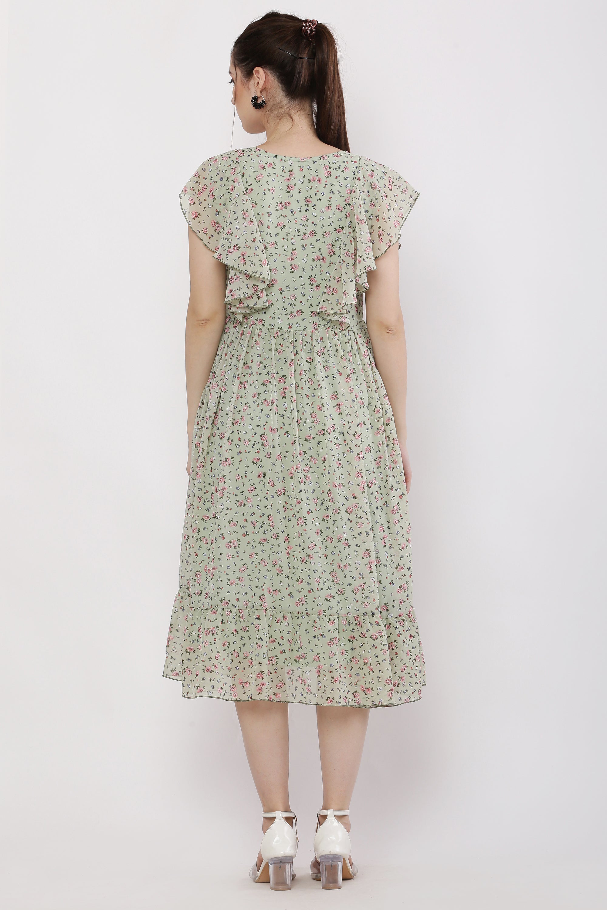 Women Olive Green Midi Dress