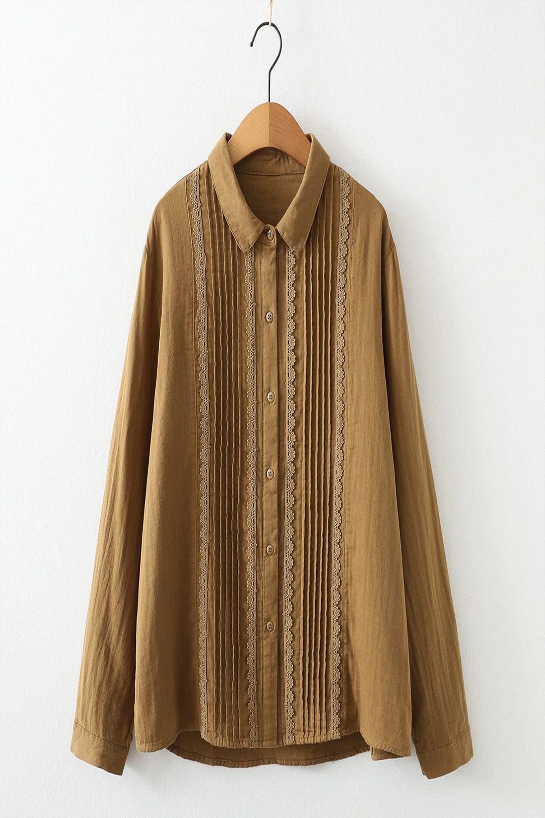 Pure Cotton Pleated Shirt Type Tunic