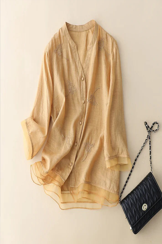 Pure Cotton Embroidered Elegant Top