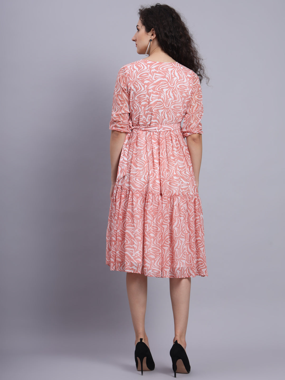 Women Fit and Flare Pink Dress