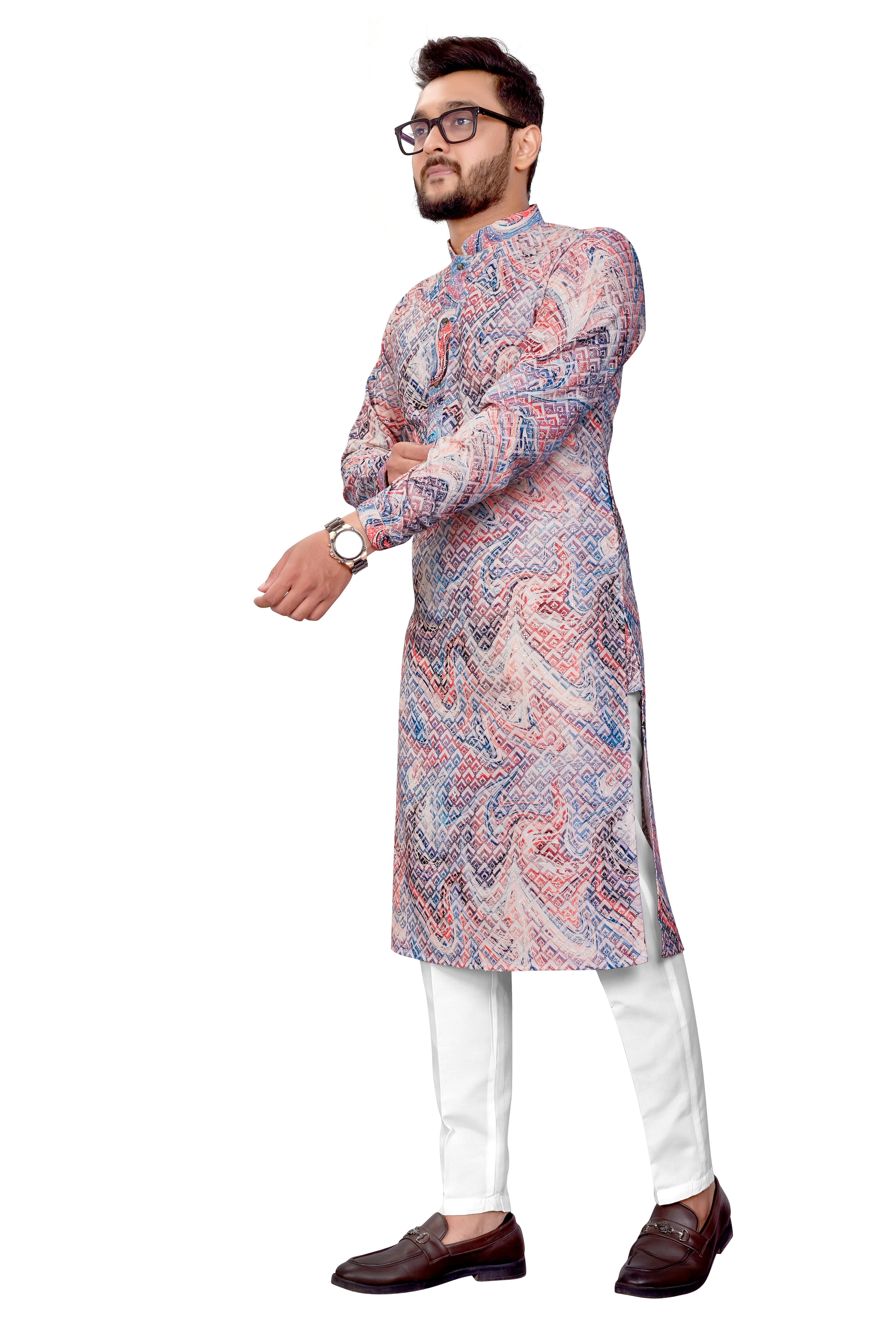 Men Embroidered Cotton Kurta