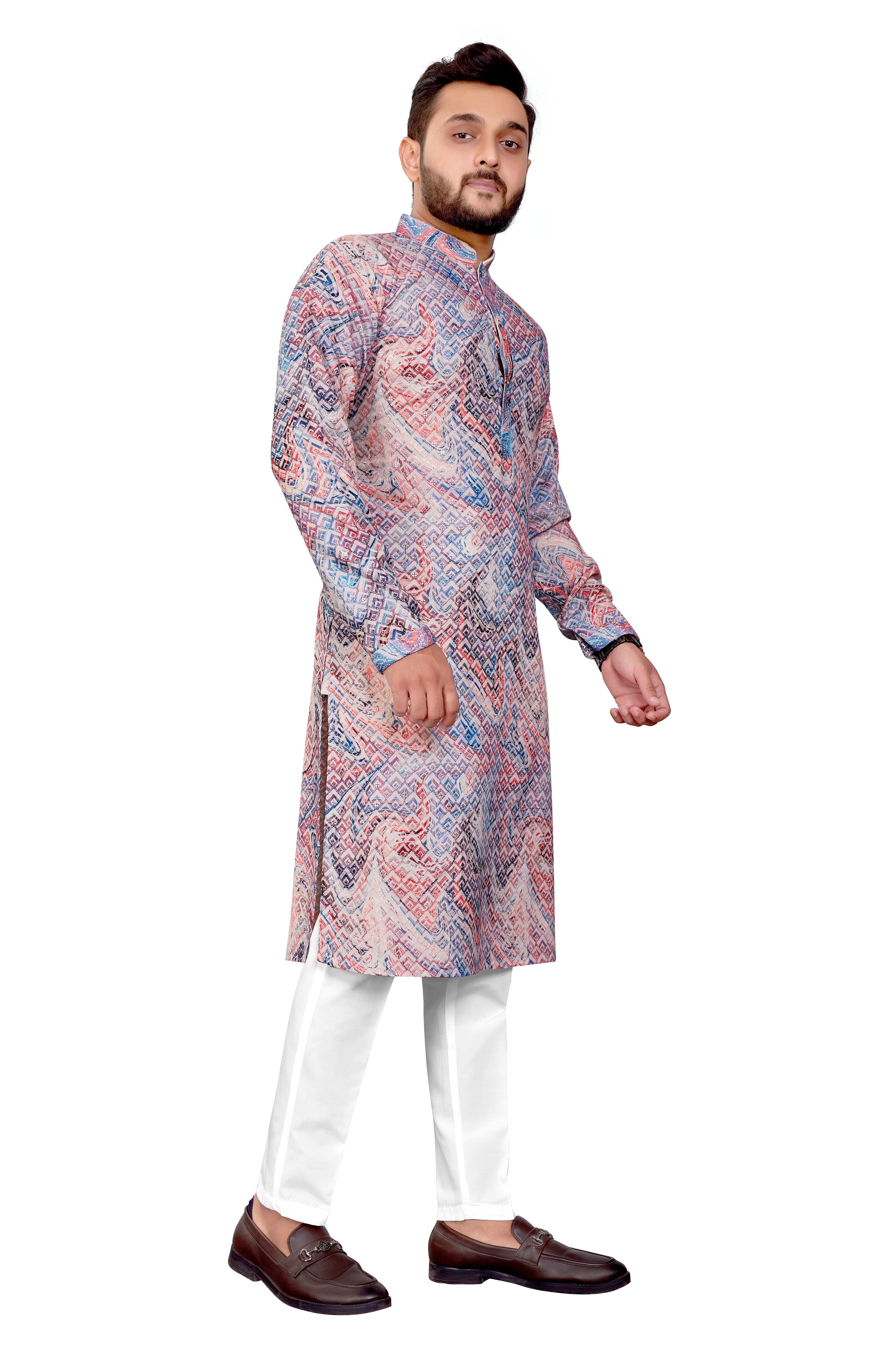 Men Embroidered Cotton Kurta