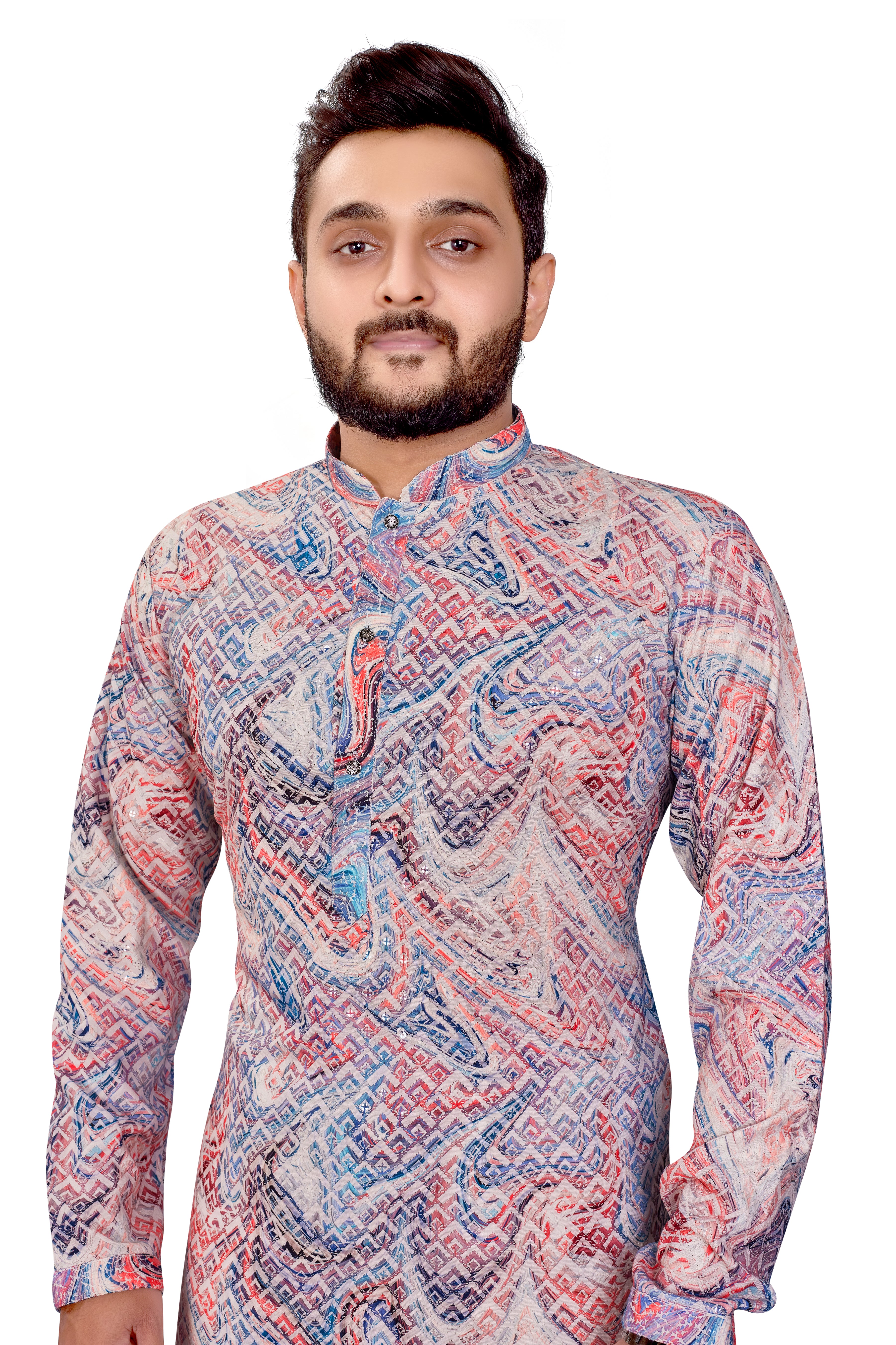 Men Embroidered Cotton Kurta